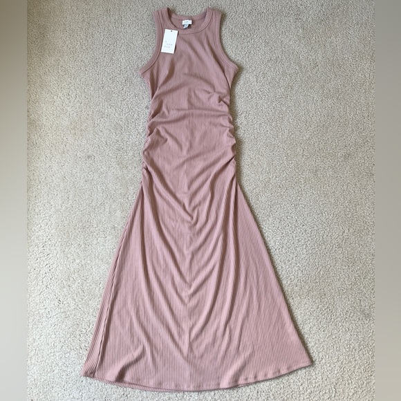 A New Day Ribbed Double Side Ruched Midi Dress - Picture 3 of 6